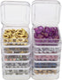 The Beadsmith Personality Case – 2 Clear Square Stacker Jar Set – Each Stack Measures 1.25 x 2.3 inches - Total 10 Jars and 2 lids, for Storage of...