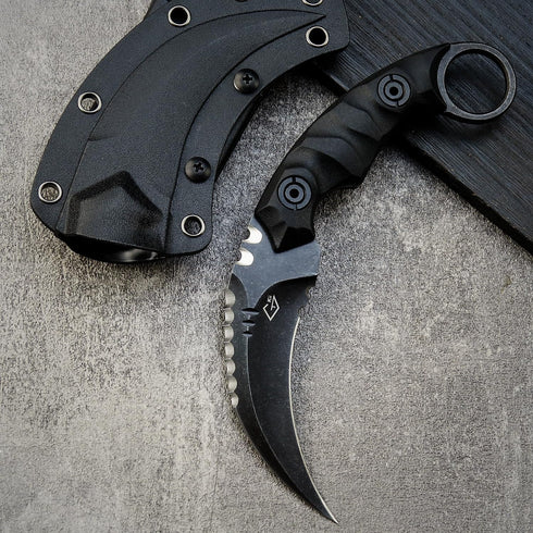 GTK691 Fixed Blade Knife D2 Steel Blade Nylon Fiberglass Handle with Kydex Sheath for Outdoor Camping Hunting Hiking Survival EDC Tool(Black)...
