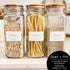 134 Kitchen Pantry Labels for Containers. Minimalist Preprinted Farmhouse Style. White Sticker Black Text. Waterproof Stickers. Organization Label...