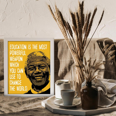 Posterizer 1 pcs-education is the most powerful weapon-Nelson Mandela quote-Teachers & Classrooms-Motivational & Inspirational Art- UNFRAMED Wall ...