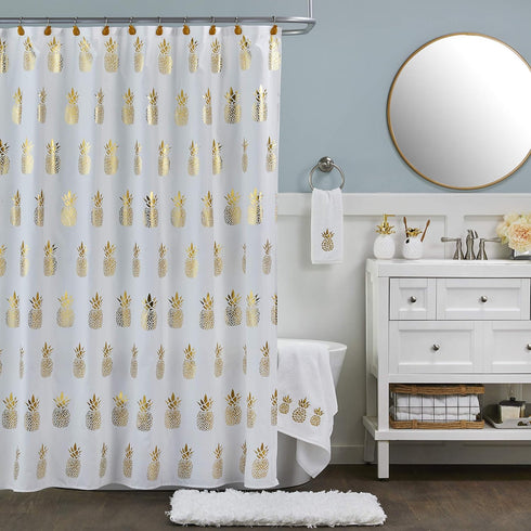 SKL Home by Saturday Knight Ltd. Gilded Pineapple Bath Towel, White Small...