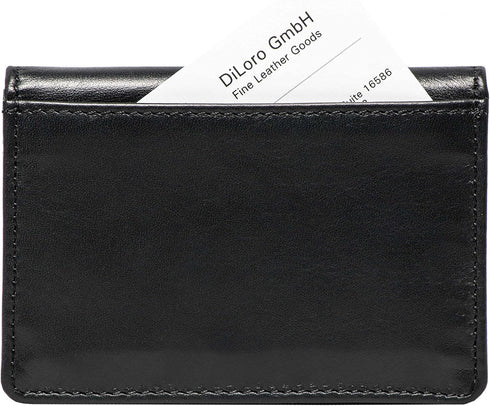 Leather Wallets for Men and Women Small Travel Bifold Card Holder Full Grain Black Nappa Leather...