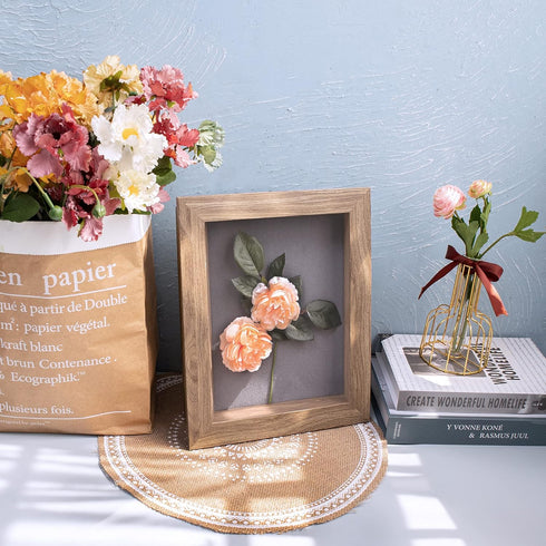 Frametory, 8.5x11 Shadow Box Frame - Front Opening - 2 inch Depth Display Box for Wall and Tabletop Display- Memory Box, 6 Pins Included (8.5x11, ...