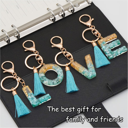 Alphabet Initial Letter Keychain for Women gift To Little Girls Tassel Butterfly Pendant Key Ring for Backpack...