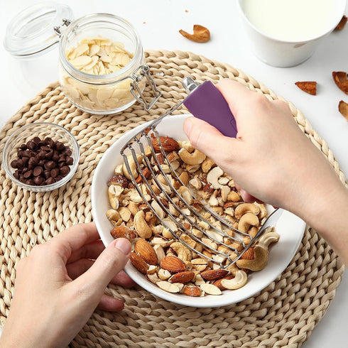Spring Chef Large Purple Dough Blender For Baking, Heavy Duty Dough Cutter Tool, Stainless Steel Puff Pastry Cutter Tool with Sharp Blades, Dishwa...