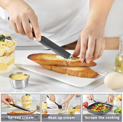Silicone Spatula Set, 5 Pack Heat Resistant Silicone Rubber Spatula for Baking, Cooking and Mixing, Non Stick, BPA-Free, Dishwasher Safe (5Pack, B...
