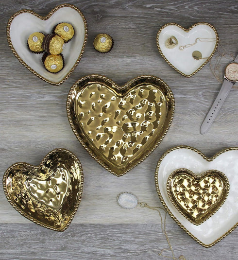 Pampa Bay Love is in the Air Medium Heart Dish (1, Gold)...
