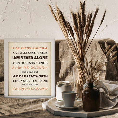 Posterizer 1 pcs-I Am Amazing Daughter of God-Spiritual Wall Art-Motivational & Inspirational Art-Religious Posters-Gifts for Christians- UNFRAMED...