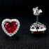 Navachi 925 Sterling Silver 18k White Gold Plated 4.5ct Heart Ruby Sapphire Emarald Stud Earrings...