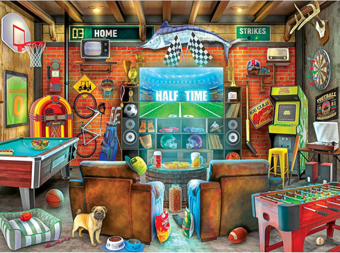 RoseArt - My Happy Place - Man Cave - 750 Piece Jigsaw Puzzle for Adults...