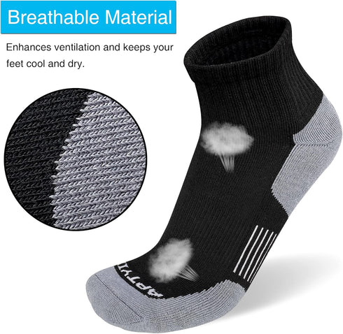 APTYID Men's Moisture Wicking Athletic Ankle Socks (6 Pack)...