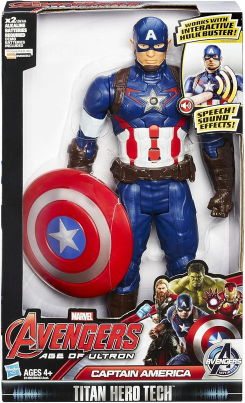 Hasbro Marvel Avengers Age of Ultron Titan Hero Tech Captain America 12 Inch Figure...