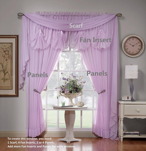 Today's Curtain Emelia Original Voile Scarf 144", Burgundy, 45" W x 144" L...