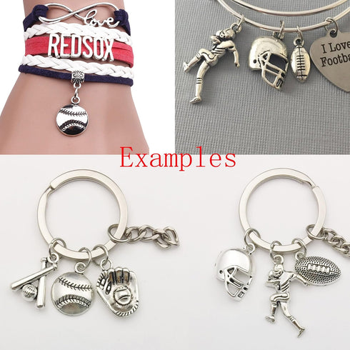 Ball Sports Charms-60pcs Alloy Ball Games Baseball Sports Charms For Crafting DIY Necklace Earrings Bracelet Jewelry Making Accessaries (M130)...