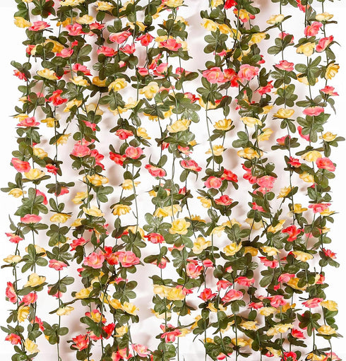 Miracliy 9Pcs 74FT Flower Garland Artificial Rose Arch Vines Fake Spring Floral Garland for Flower Wall Backdrop Wedding Mothers Day Garden Tea Pa...