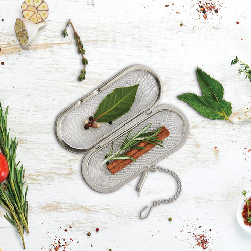 HIC Kitchen Herb Infuser Pod, 18/8 Stainless Steel Mesh, For Herbs, Spices, and Loose Teas...