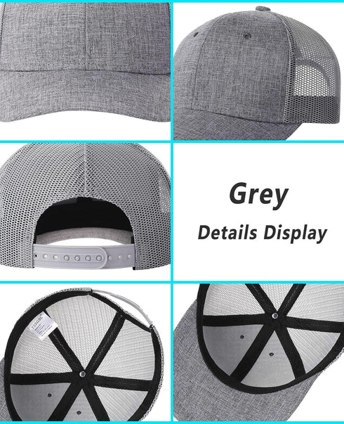TSSGBL 2 Pack Snapback Trucker Baseball Hats Mesh Back Adjustable Blank Ball Caps for Men Women...