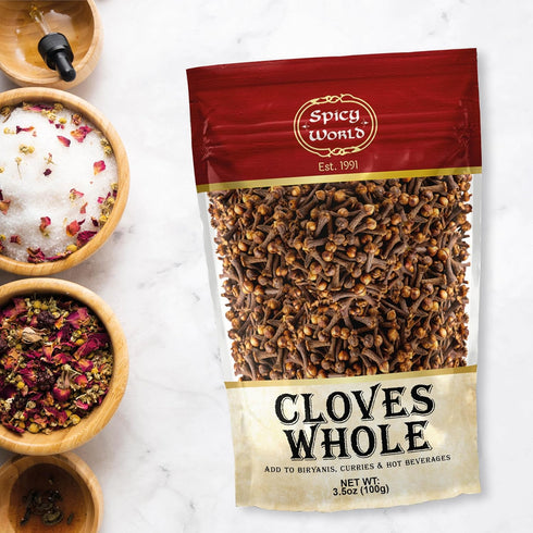 Whole Cloves 3.5 Oz Bag - Great for Foods, Tea, Pomander Balls, and even Potpourri - by Spicy World...