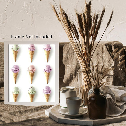 Posterizer 1 pcs-colorful pastel ice cream cones minimal poster 4-Kitchen & Bar Art-Gift for Men Women Teens- Art for Cafe, Restaurant, Coffee Bar...
