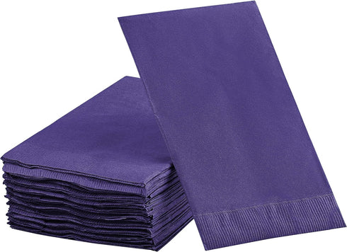 Dinner Napkins Disposable Guest Towels, Purple Beverage Napkins Soft and Absorbent Paper Napkins Dinner Size for Party, Wedding, 8” x 4.5” 2 Ply P...