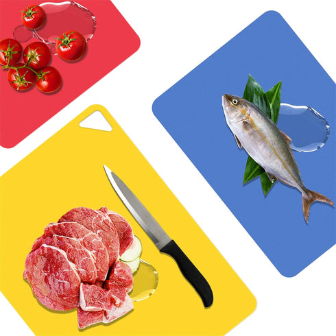 Plastic Cutting Boards for Kitchen, WK Cutting Board Set of 3, Flexible Cutting Board Mats, Non slip, Dishwasher Safe, BPA Free, Multi Sizes...