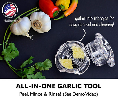 Nextrend Garlic Twister 4th Generation - 3-5 Clove Capacity, Dishwasher-safe, BPA-Free (Clear)...