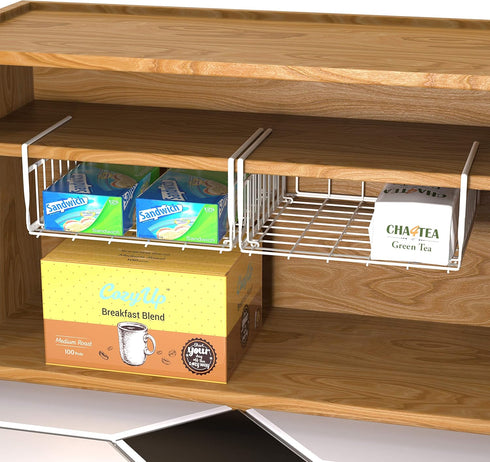 Simple Houseware Under Shelf Basket, White...
