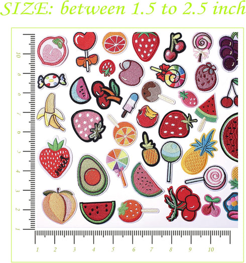 Embroidered Fruit Patches, Cute Fruit Iron on/Sew on Patches Applique for Clothes, Dress, Hat, Jeans, DIY Accessories (Pack of 40)...