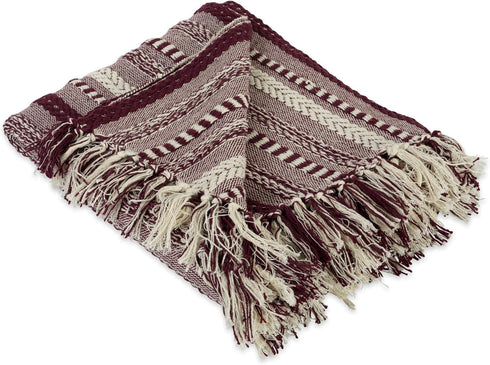 DII Braided Striped Decorative Throw Blanket, 50x60, BlackBerry...