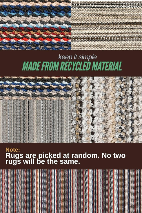 Garland Rug Carnival Stripe Non-Slip Recycled 2-Piece Rug Set Random Earthtone Stripes Area Rug – Modern, Stain-Resistant, Ideal for Living Rooms ...