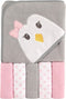 Luvable Friends Unisex Baby Hooded Towel with Five Washcloths,Cotton,Polyester, Penguin, One Size...