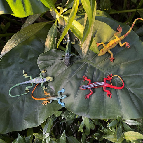 Plastic Lizard Toys Artificial Model Reptile Realistic Rubber Lizard Animal Figures for Halloween Party Decoration, Practical Joke and Educational...