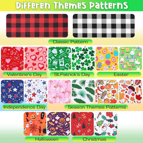 Weewooday 18 Pieces Christmas Faux Leather Sheets Thanksgiving Halloween Fabric Synthetic Leather Sheets for Holiday DIY Earrings Bows, 6. 3 x 8. ...