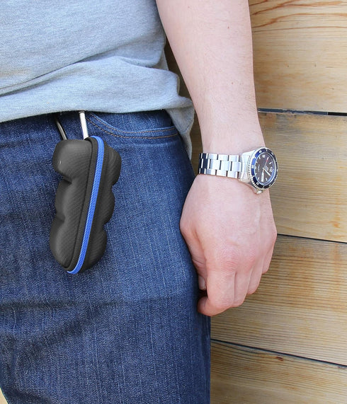 CASEMATIX Asthma Inhaler Travel Case with Lanyard and Clip-on Keychain Carabiner, Includes Inhaler Holder Case Only, Black...