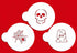 Designer Stencils Scary Halloween Cookie Stencil Set, (Spider Web, Skull, Gravestone), Beige/semi-transparent...