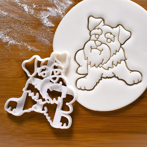 Set of 2 Mini Schnauzer cookie cutters (Designs: Body & Face), 2 pieces - Bakerlogy...