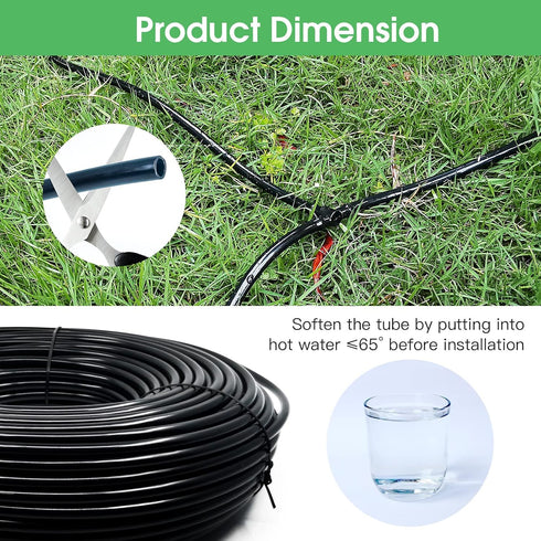 Maotong 50FT 1/4 inch Drip Irrigation Tubing Distribution Hose Tube for Garden Irrigation System...