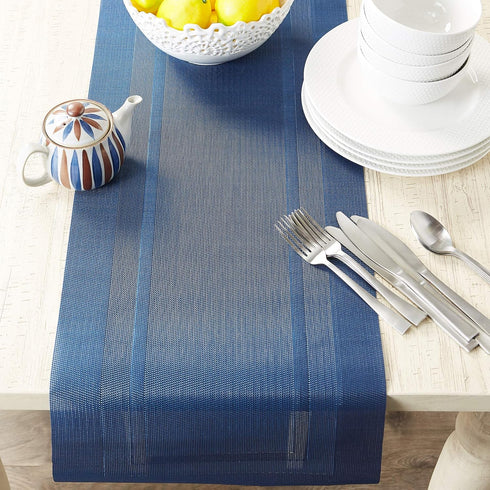 DII PVC Tabletop Collection Woven Indoor/Outdoor, Table Runner, 14x72, Nautical Blue...