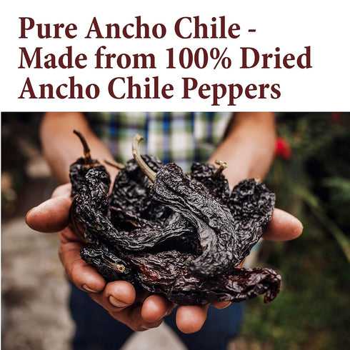 The Spice Way Premium Ancho Chile - Pure Ancho Chilli Powder (4 oz) made from pure dried ancho chili peppers with no additives, no agents. reseala...