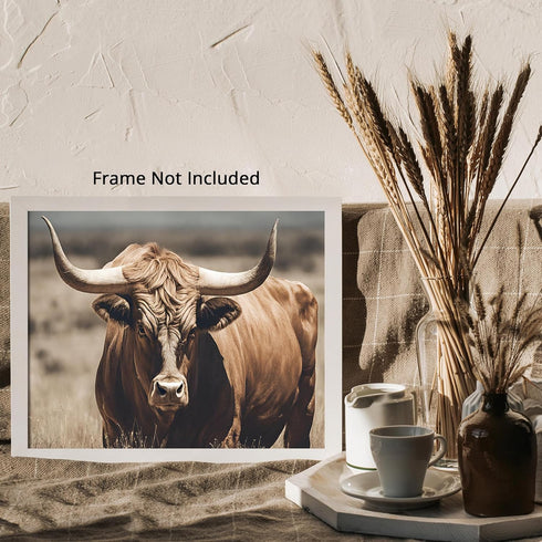 Posterizer 1 pcs- Beuatiful black bull print in the desert-Art for Animal Lovers- Gift for Men Women Entrepreneur Teens-Living Room Bedroom Decor...