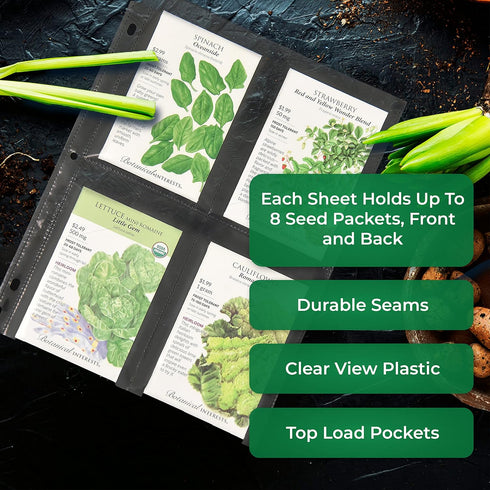 Samsill 40 Pack Heavy Weight 4 Pocket Garden Seeds Storage Clear Sheet Protectors, Seed Organizer, Each Pocket Measures 3.5" x 5.25", Fits in Stan...