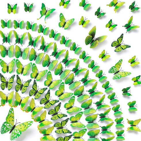 Amaonm® 60 Pcs 5 Packages Beautiful 3D Butterfly Wall Decals Removable DIY Home Decorations Art Decor Wall Stickers & Murals for Babys Bedroom Tv ...