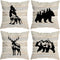 Woodland Wild Animal Wolf Elk Bear Deer Forest Camping Throw Pillow Covers, Wildlife Lover Camper Gifts for Men Women, Wildlife Rustic Pillow Case...