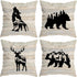 Woodland Wild Animal Wolf Elk Bear Deer Forest Camping Throw Pillow Covers, Wildlife Lover Camper Gifts for Men Women, Wildlife Rustic Pillow Case...