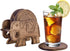 Divit Coasters Wooden for Drinks, Eco-Friendly, Absorbent, Antique Look Handcrafted Coasters (Elephant)...