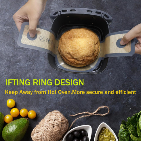 2pcs Sourough Silicone Bread Sling, Heat Resistant&Non Stick&Easy Clean dutch oven silicone mat,Reusable With Extra Long Handles ?Used for Transfe...
