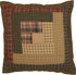 Tea Cabin Rustic 12"x12" Patchwork Pillow Green Thanksgiving Cotton Square Bedroom Decor...