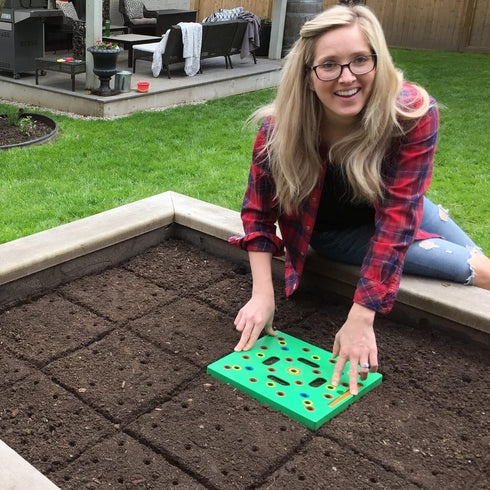 Seeding Square - Seed Spacer Tool for Maximum Harvest, Organized Plants & Less Weeds - Square Foot Garden includes Color Coded Templates, Magnetic...