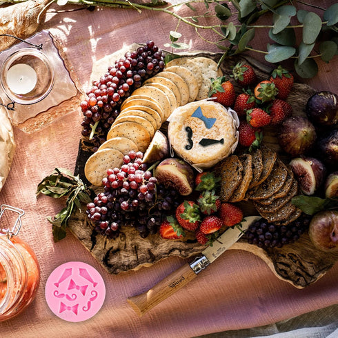 AUEAR, Set of 4 Mini Bow-Ties Necktie Mustache Silicone Mold for Fondant Cake Chocolate Candy Sugar Home Cupcake Decoration Baking Tools Pink...