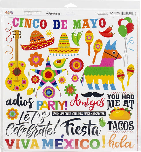 Reminisce Mexican Fiesta Scrapbook Collection Kit, White, 12-x-12-Inch...